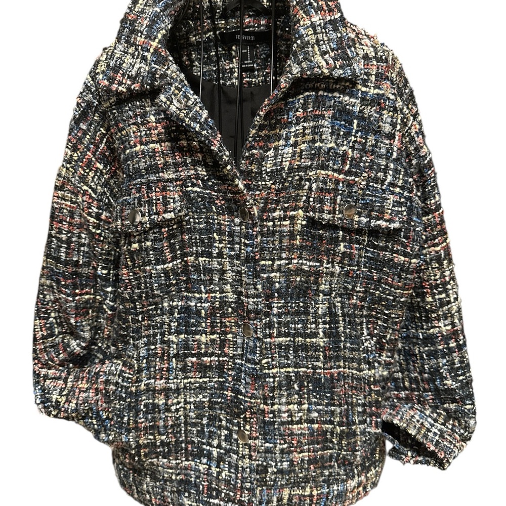 Forever 21 Women's Multicolor Tweed Jacket size small